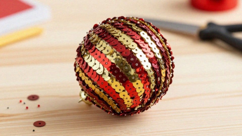 Jak krok po kroku zrobić bombkę z cekinami?