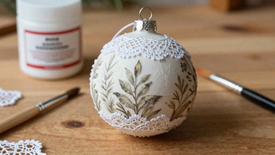 Jak ozdobić bombki decoupage'em i koronką?